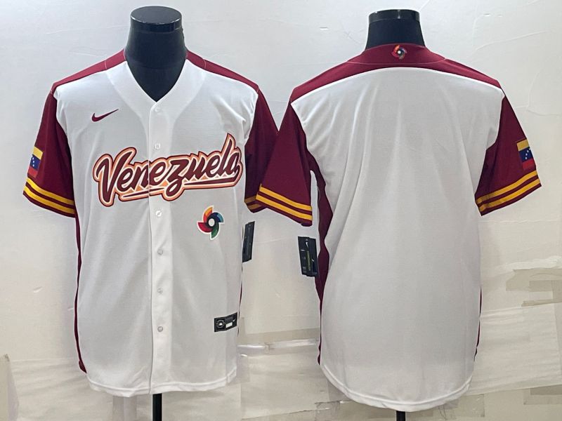 Men 2023 World Cub Venezuela Blank White Nike MLB Jersey6->youth mlb jersey->Youth Jersey